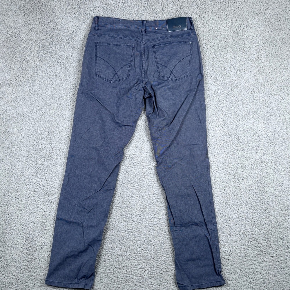 Brax Feel Good Cooper Fancy Regular Fit Pants Mens 30x30 Blue Textured - Picture 7 of 8